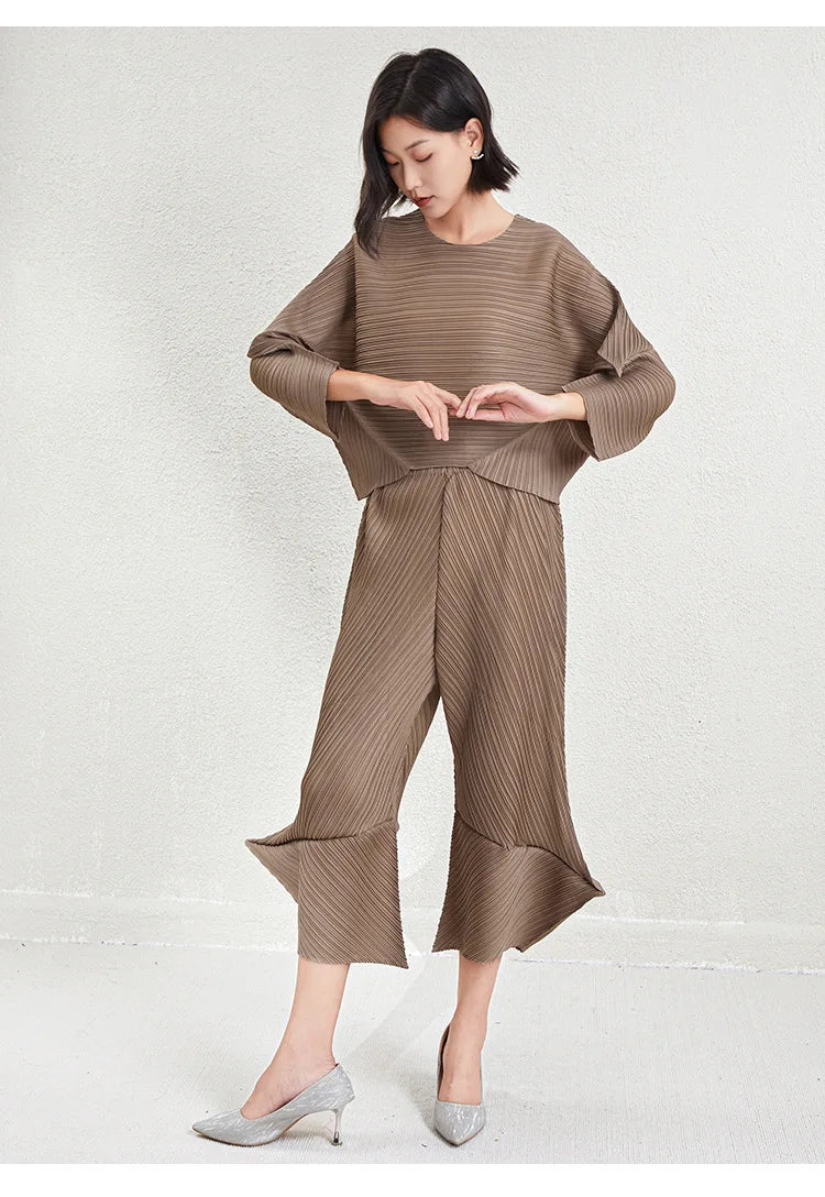 Elegant Women's Pleated Co-ord Set