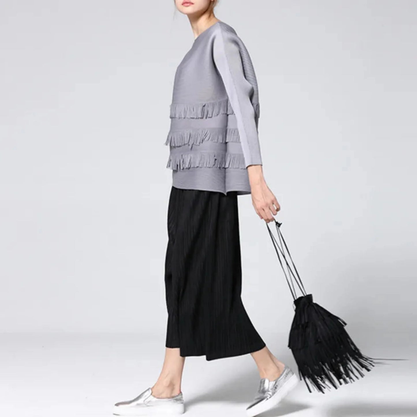 Pleated Relaxed Palazzo Top & Pant Set