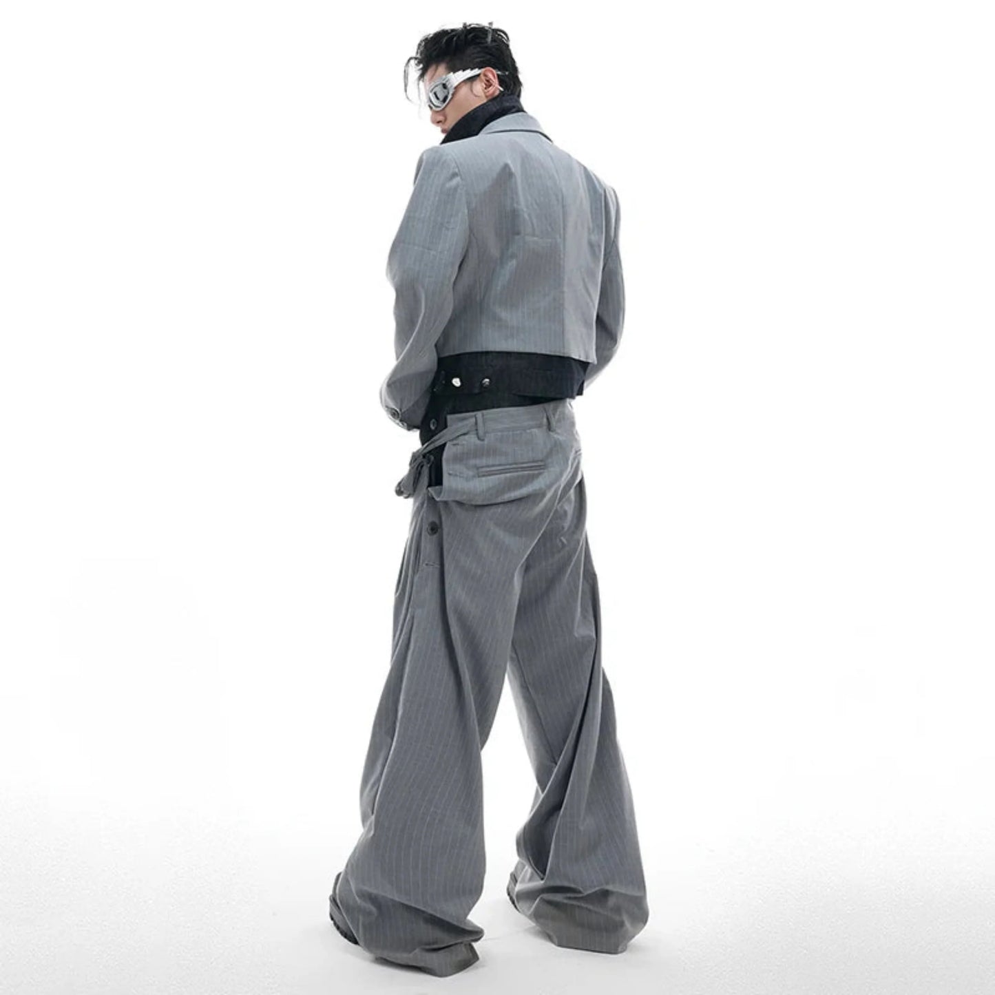Men's Pinstripe Double-Layered Suit