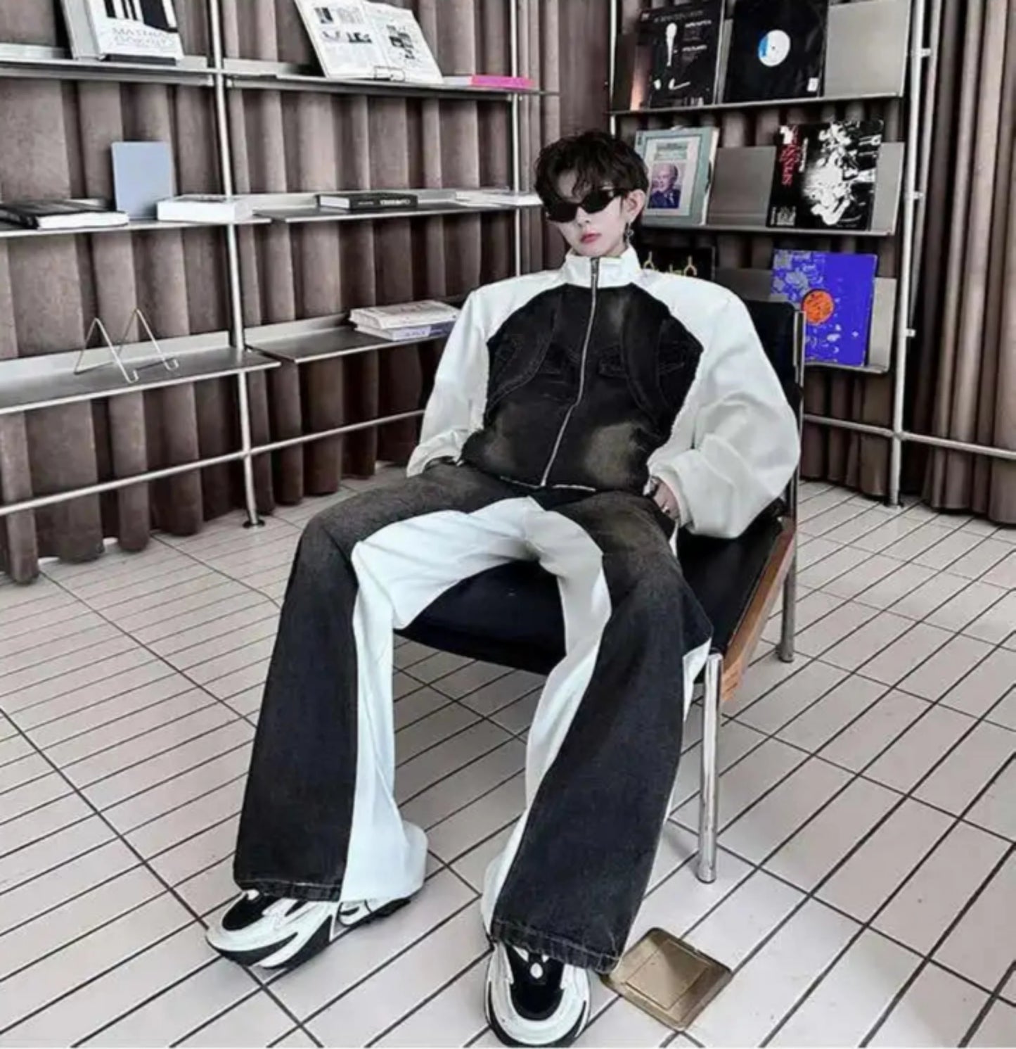 Men's Denim Two-Tone Oversized Set