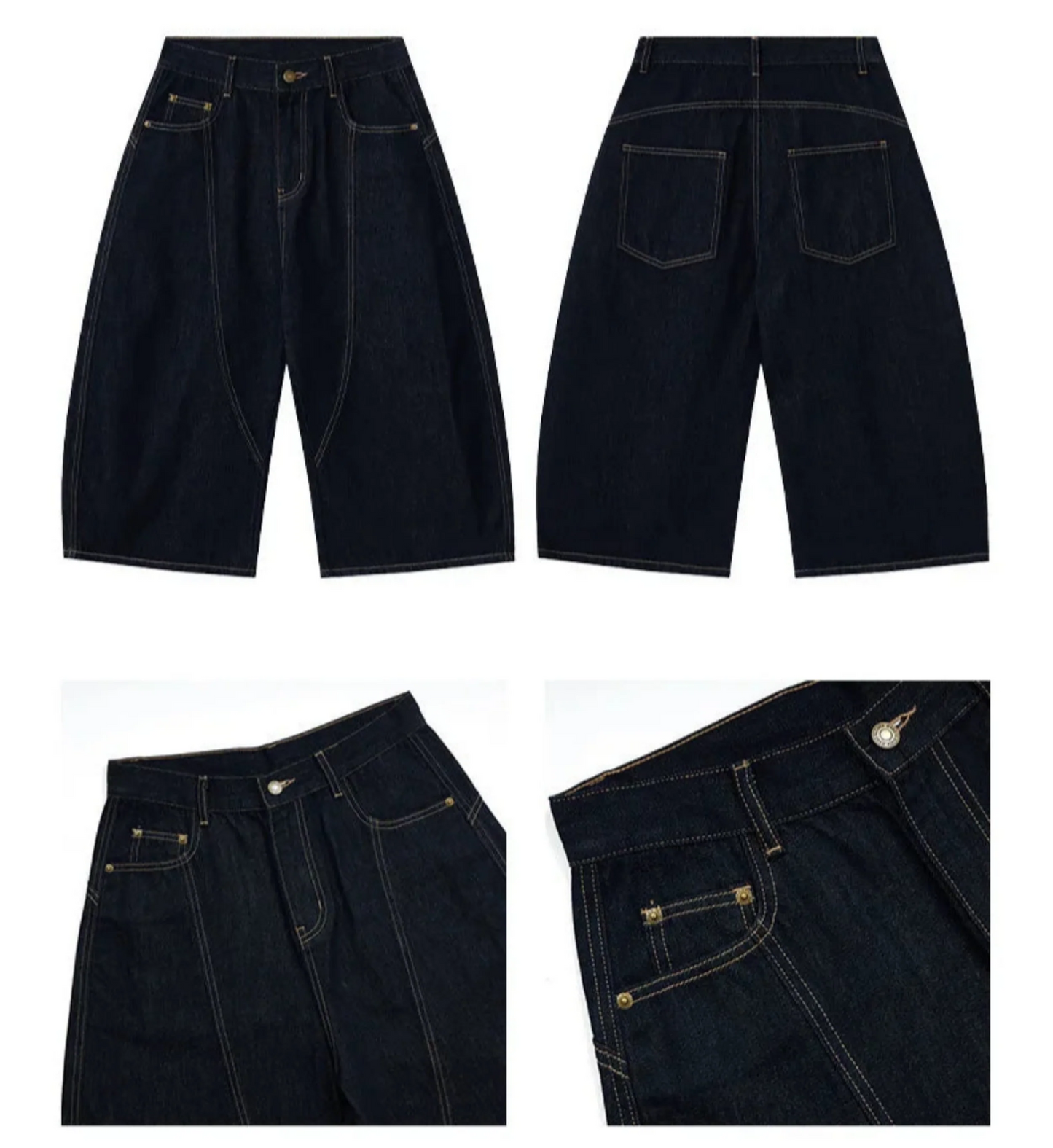 Men's Japanese Wide-Leg Shorts - Premium Denim