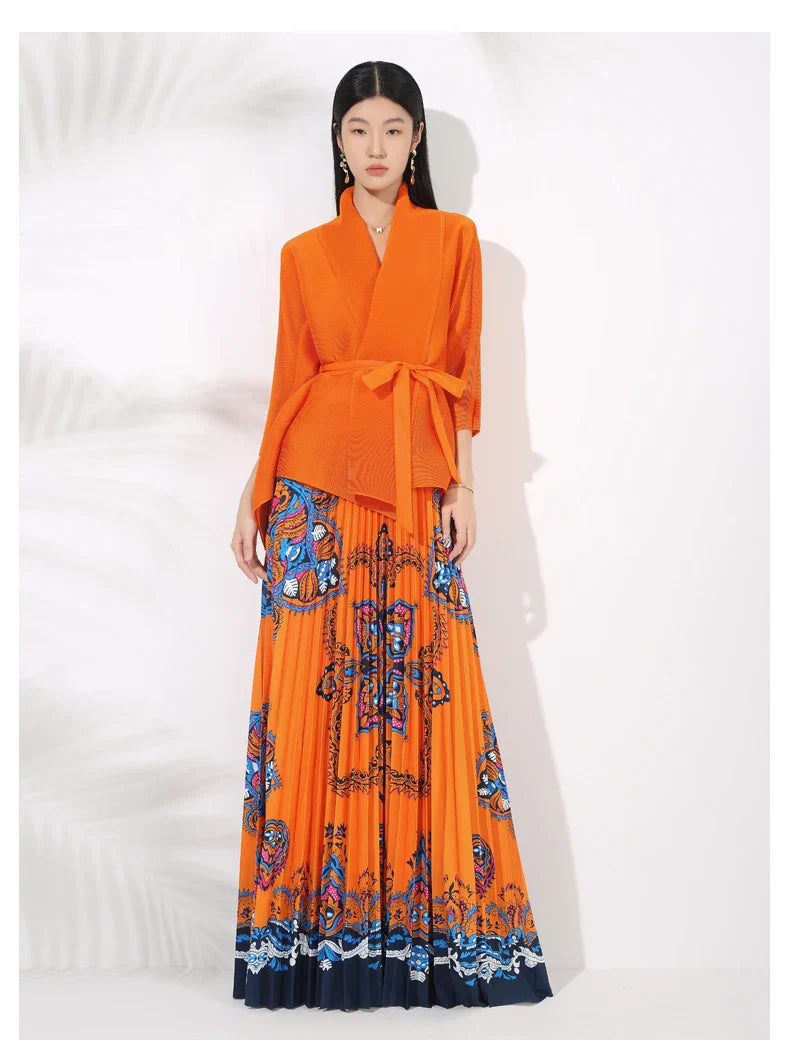 Women's Truly Pleated Maxi Skirt Set