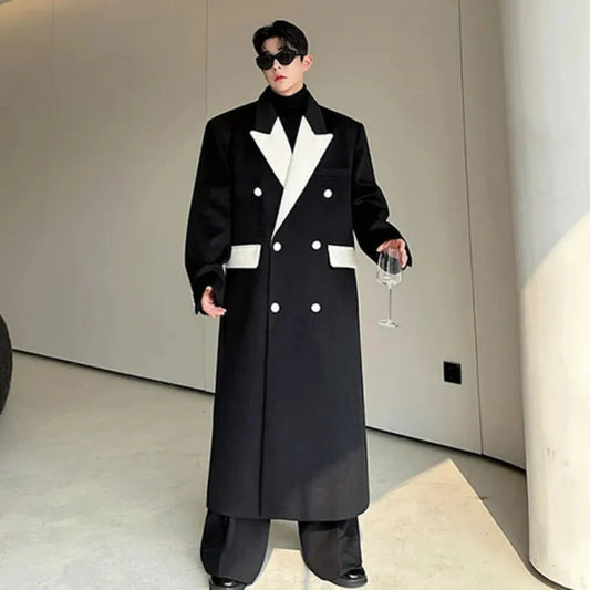 Men's Iconic Woolen Oversized Fit Trench Coat