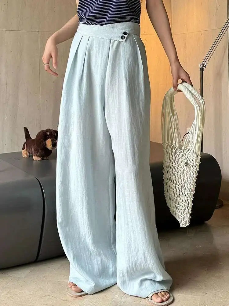 Linen Women's Luxury Wide Leg Trousers