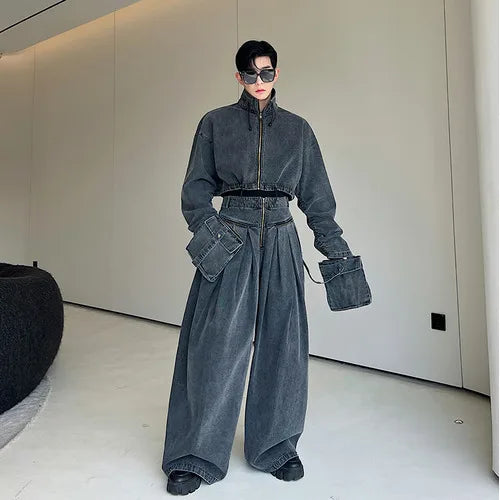 Men's Elite Denim Streetwear 2-Piece Set