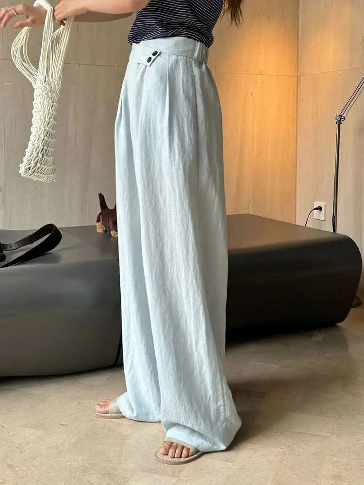 Linen Women's Luxury Wide Leg Trousers