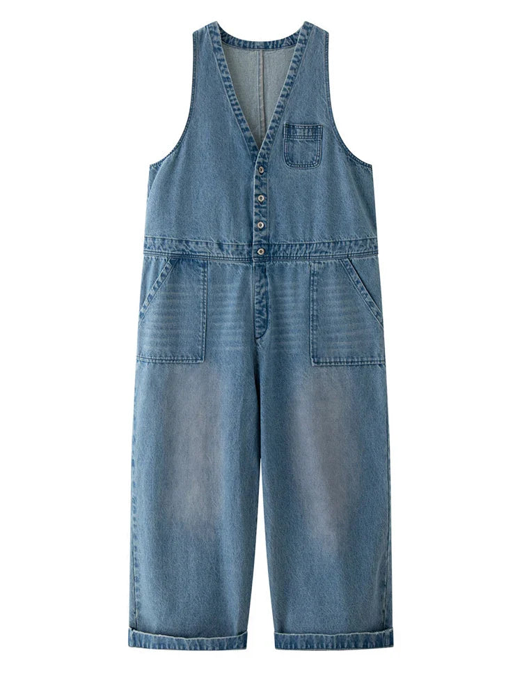 Japanese Denim Relaxed Fit Jumpsuit