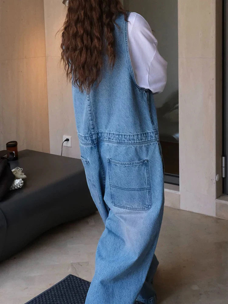 Japanese Denim Relaxed Fit Jumpsuit