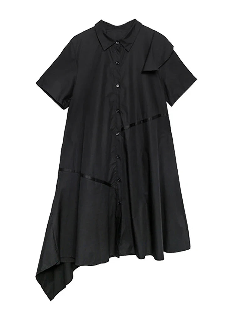 Black Shirt Dress - Avant-Garde Oversized Fit