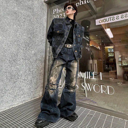 Men's Modern Distressed Denim 2-Piece Set