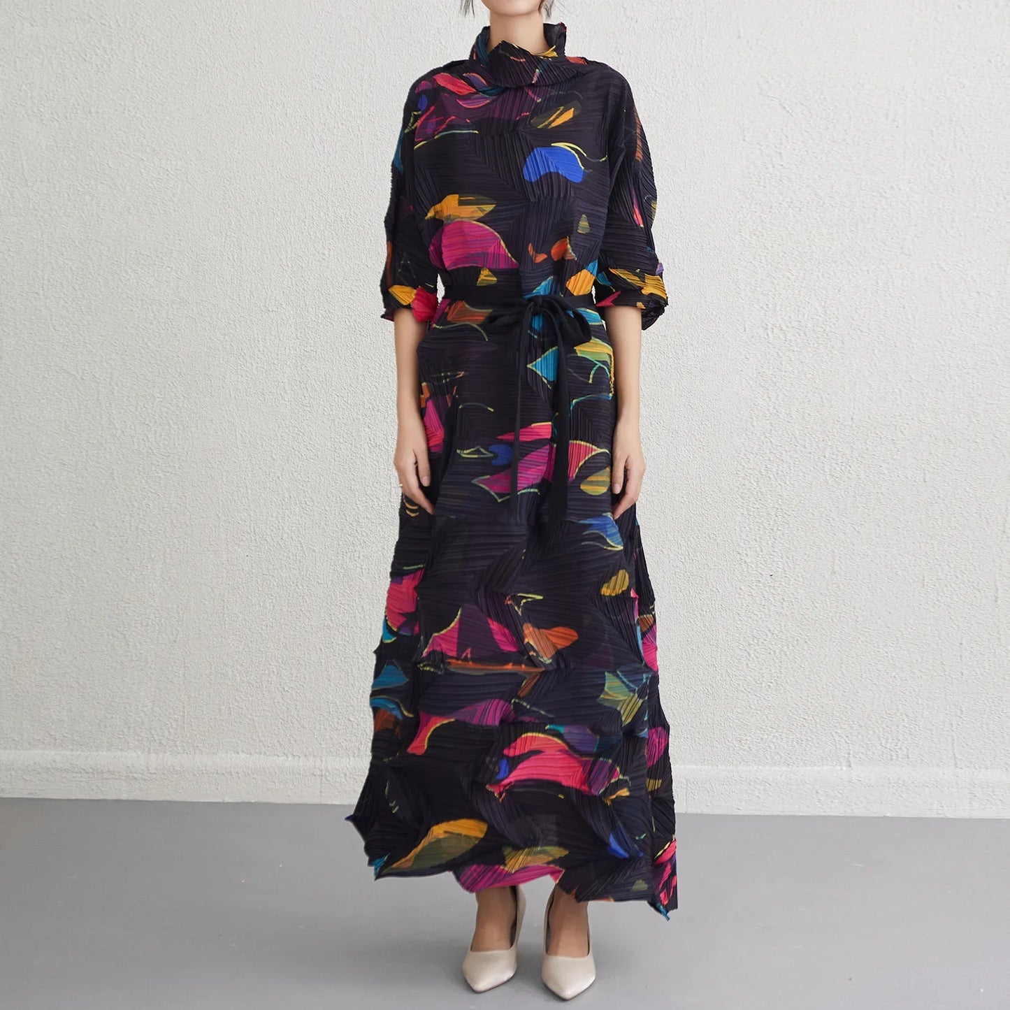 Plissé Pleated Korean Style Dress