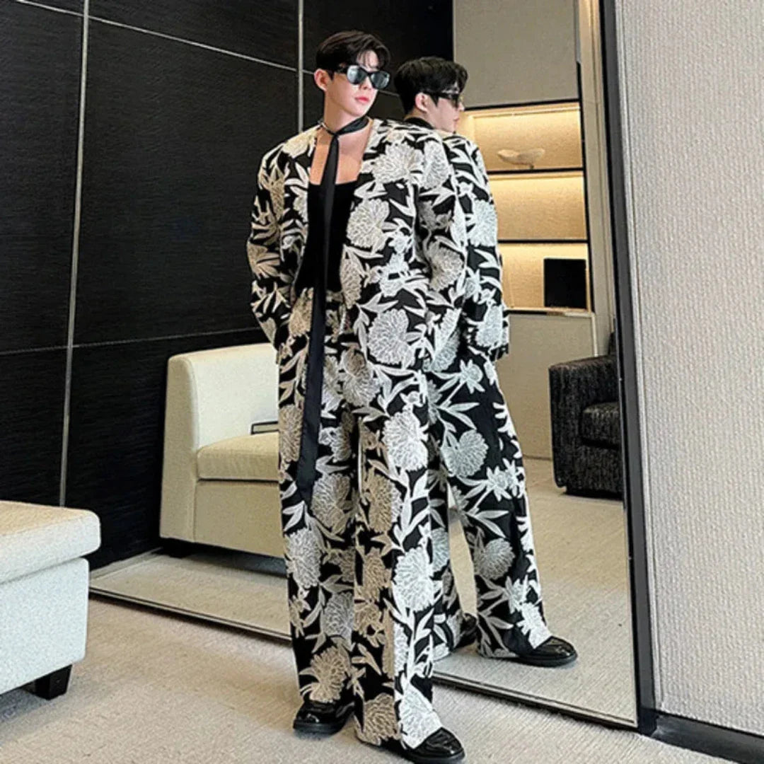 Men's Premium Floral Print 2-Piece Suit