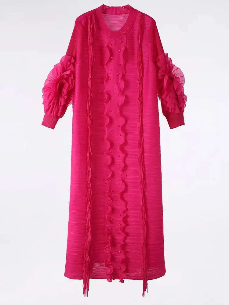 Textured Modern Pleated Dress