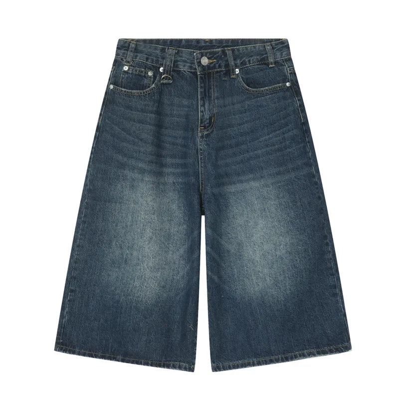 Men's Trendy Wide Leg Denim Long Shorts