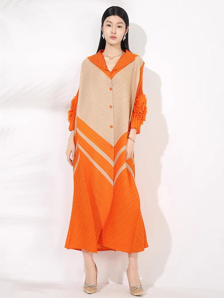 Plissé Pleated Blouse Dress