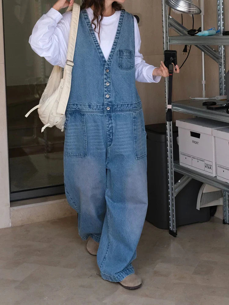 Japanese Denim Relaxed Fit Jumpsuit