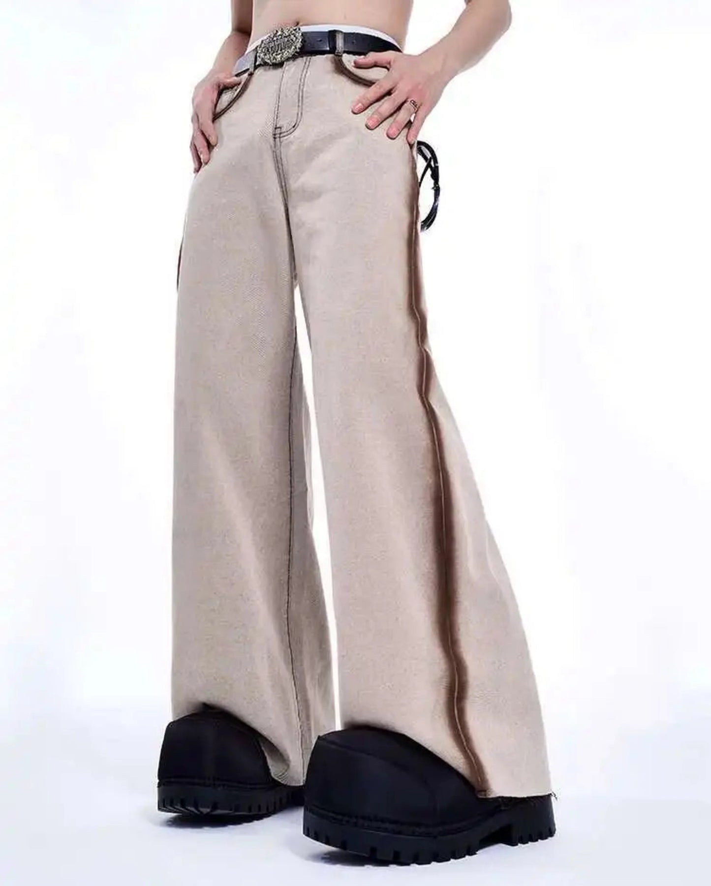 Men's Denim Wide Leg Casual Set