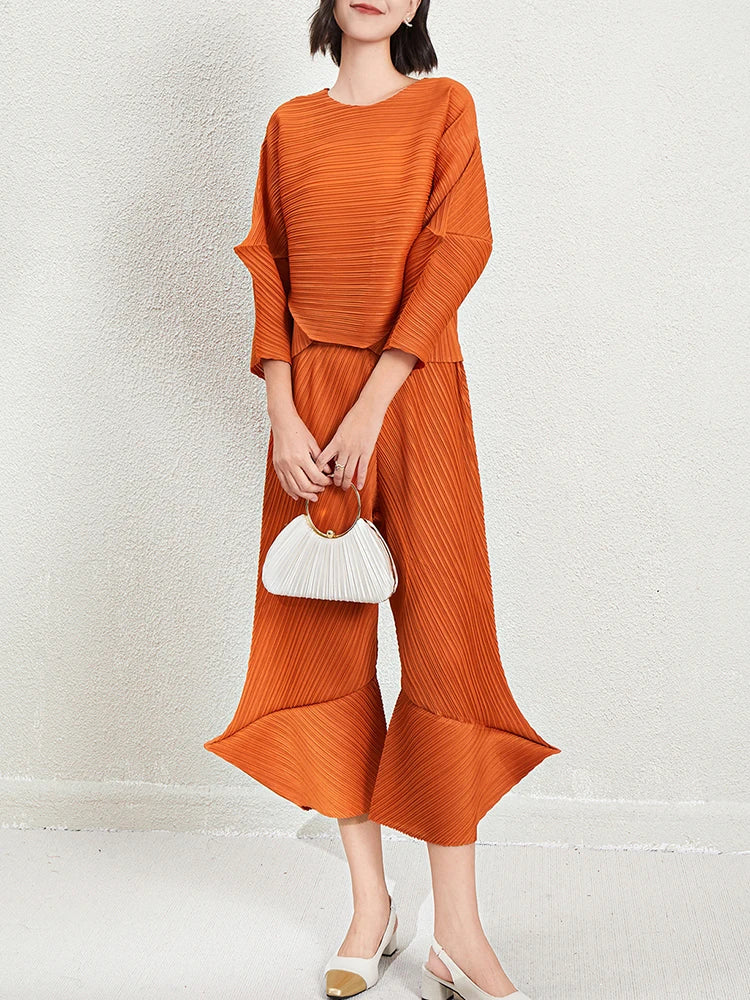Elegant Women's Pleated Co-ord Set