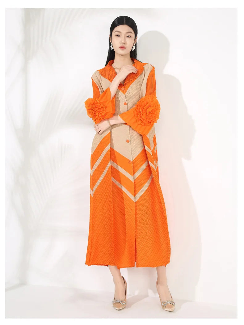 Plissé Pleated Blouse Dress
