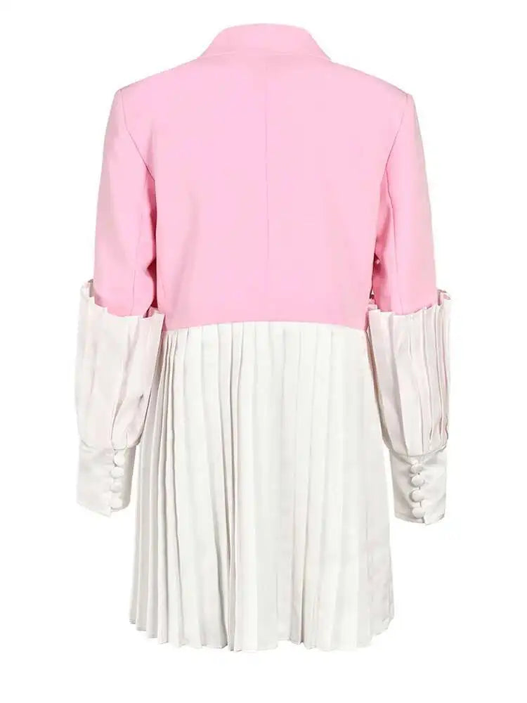 Modern Luxe Plissé-Trim Blazer