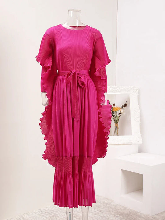 Elegant Truly Pleated Flowy Dress