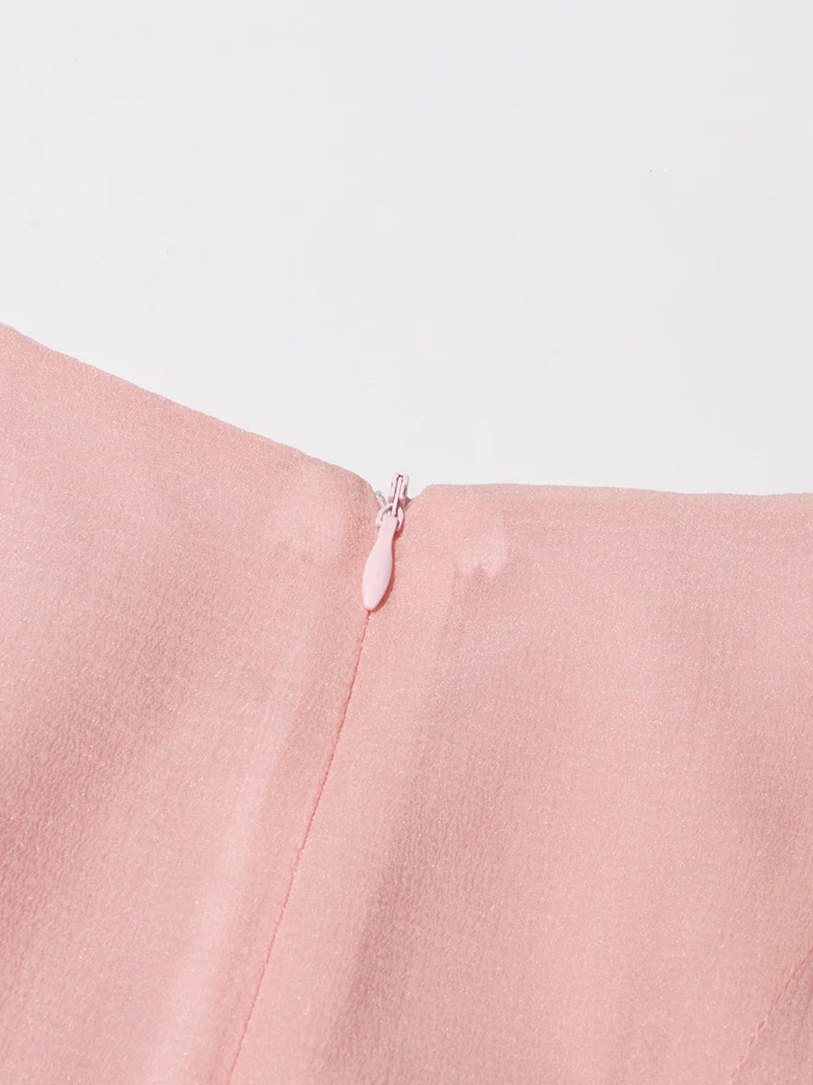 Fitted Bell Sleeve Chiffon Mini Dress