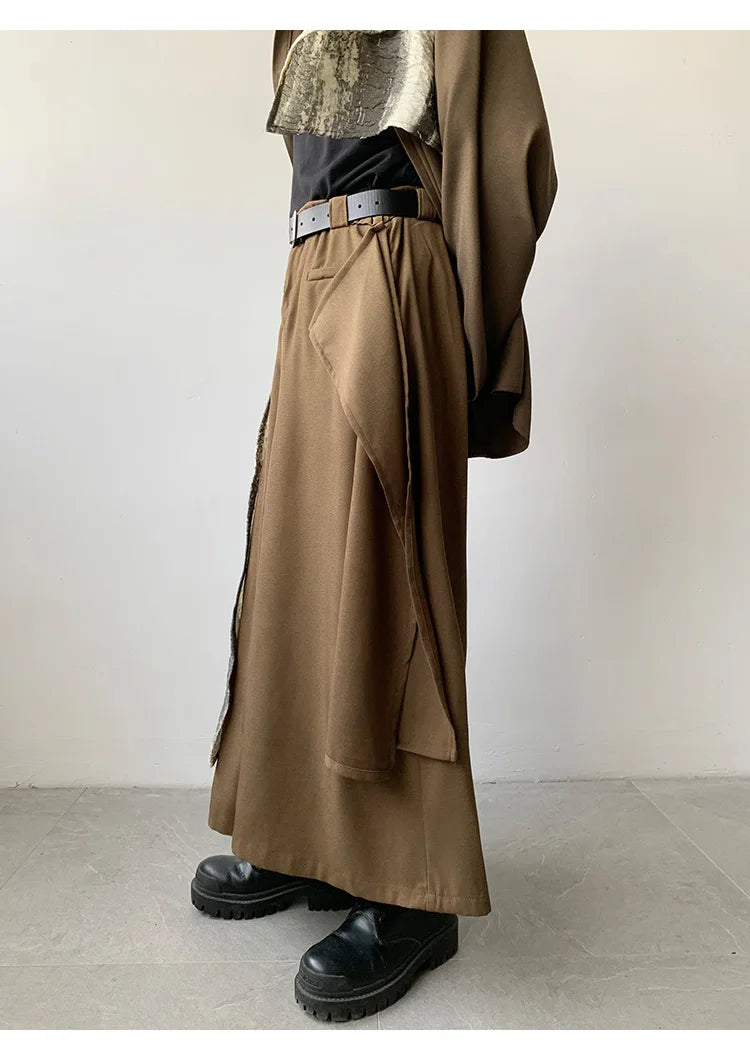 Men's Japanese Luxury Wide-Leg Pants 2-Piece Set