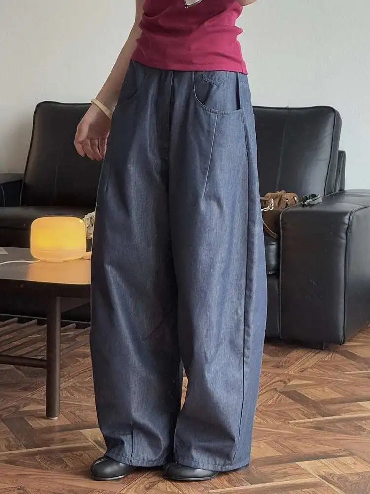 Luxe Elastic Waistband Denim Pants