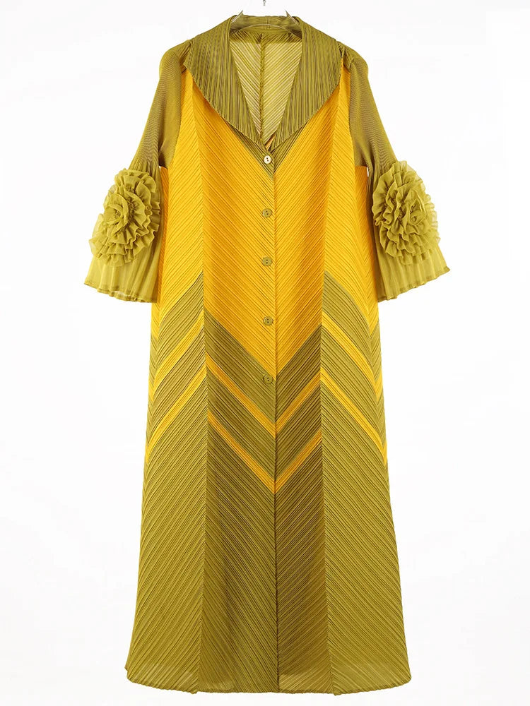 Plissé Pleated Blouse Dress