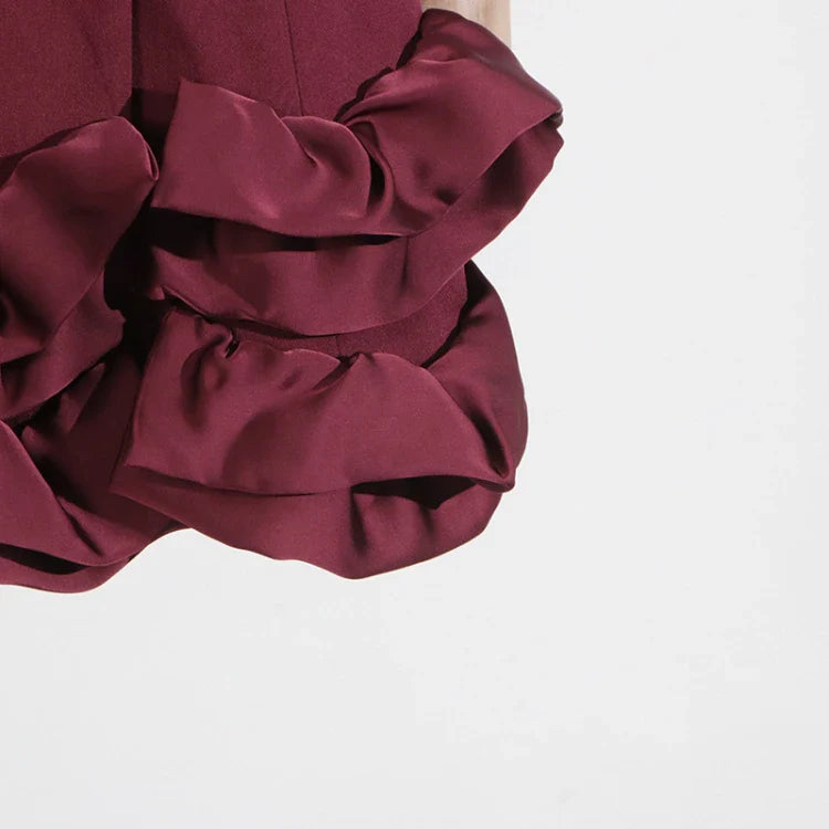 Elegant Ruffle Hem Blazer Dress