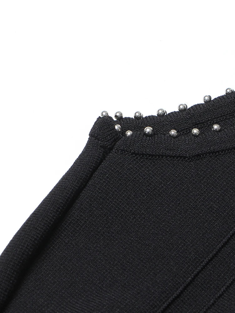 Sleeveless Fit & Flare Embellished Midi Dress