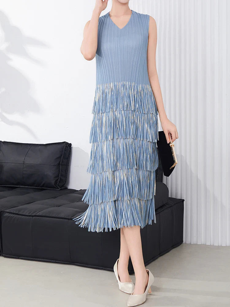 Japanese Pleat Dress & Cardigan