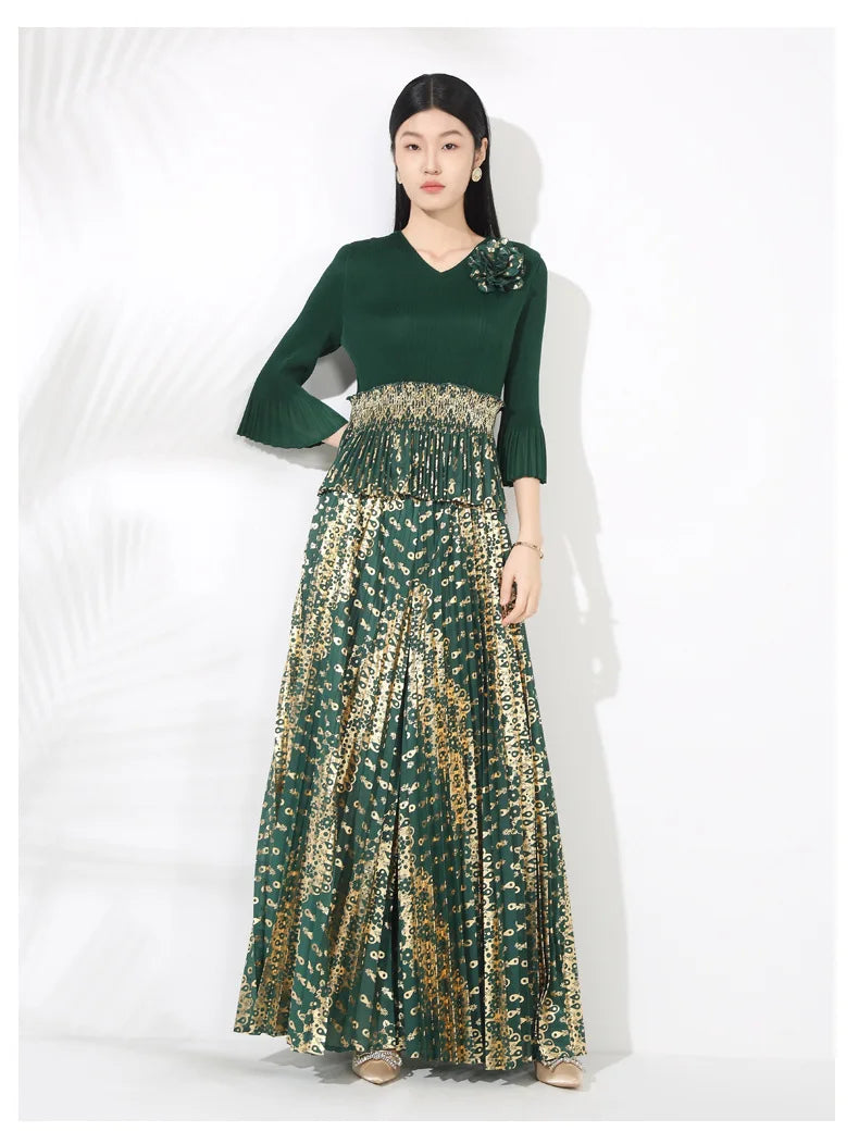 Women's Formal Pleated Wide Leg Pantsuits