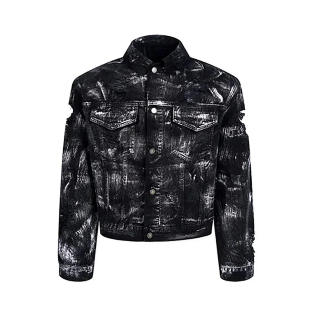 Men's Tie-Dye Ripped Denim Jacket & Jeans 2-Piece Set