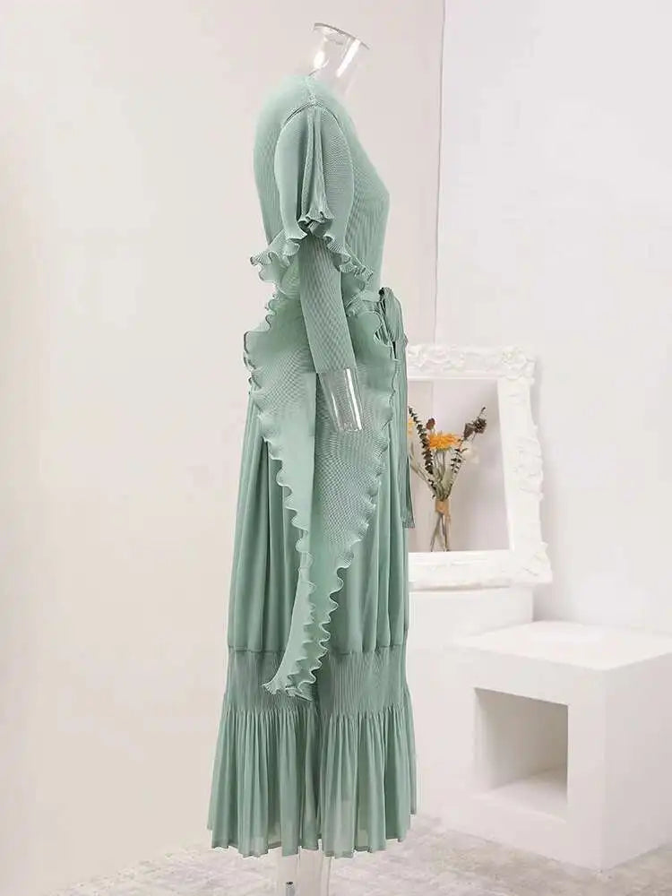Elegant Truly Pleated Flowy Dress