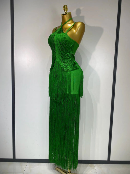 Luxe Fringe Cocktail Midi Dress