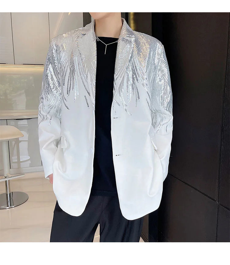 Men's Elite Feather Sequin Blazer