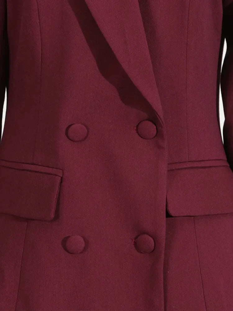 Elegant Ruffle Hem Blazer Dress