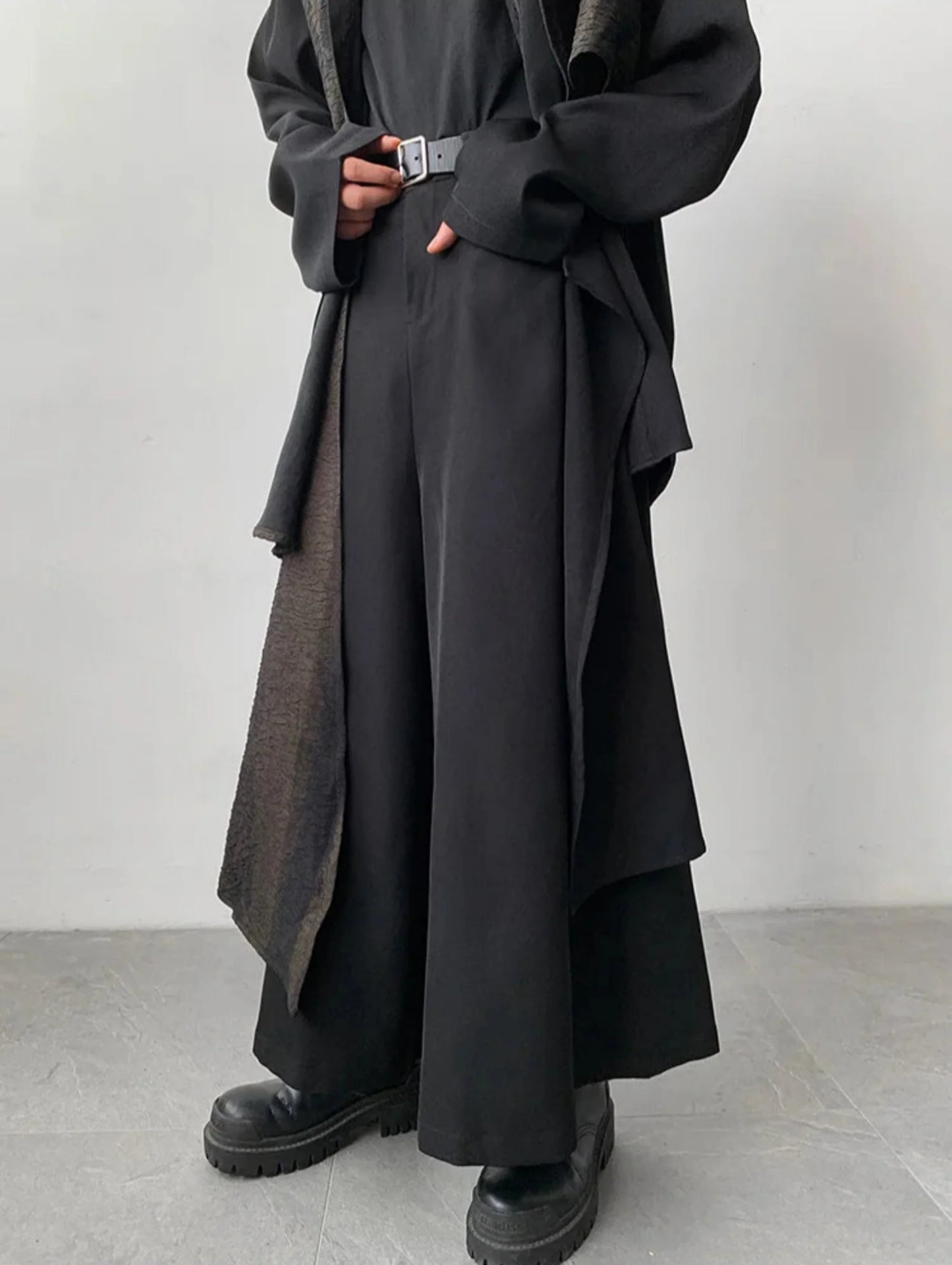Men's Japanese Luxury Wide-Leg Pants 2-Piece Set