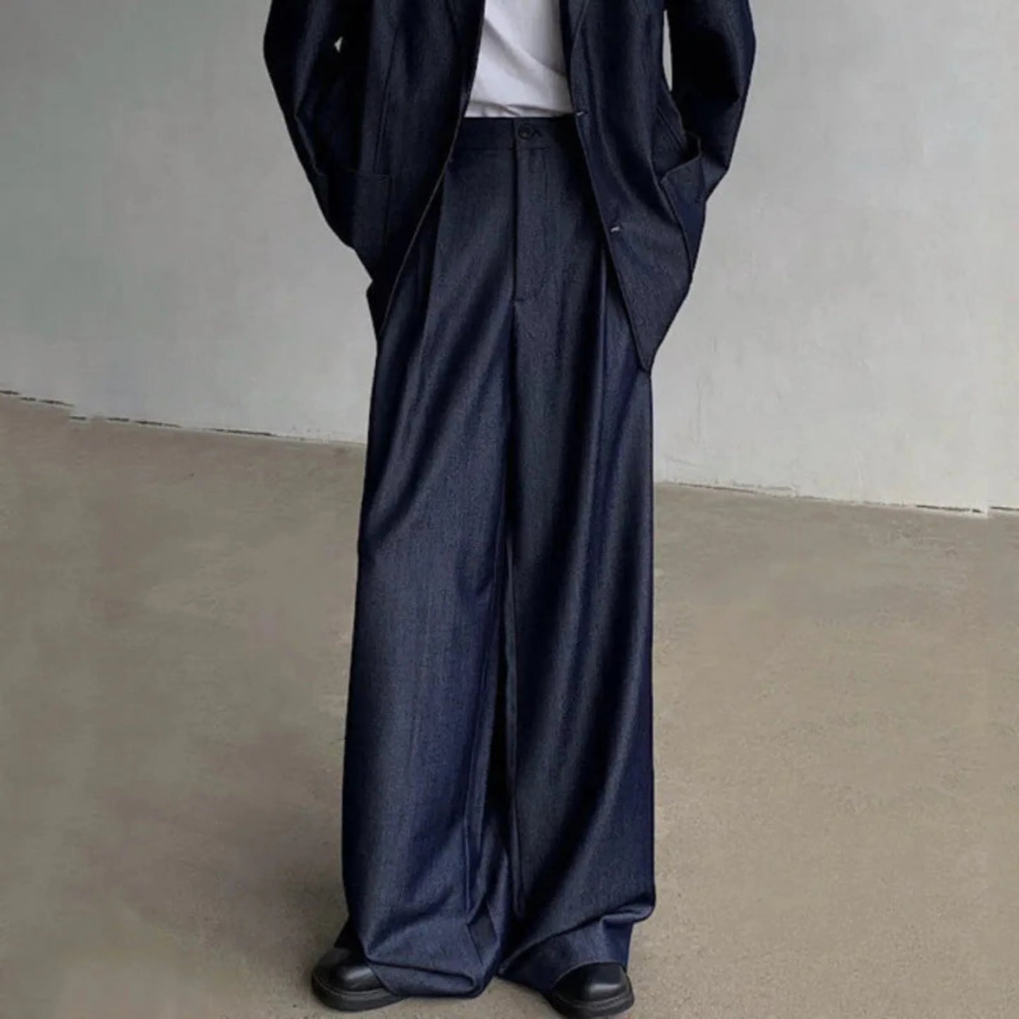 Men's Luxury Dark Denim Oversized Suit Set