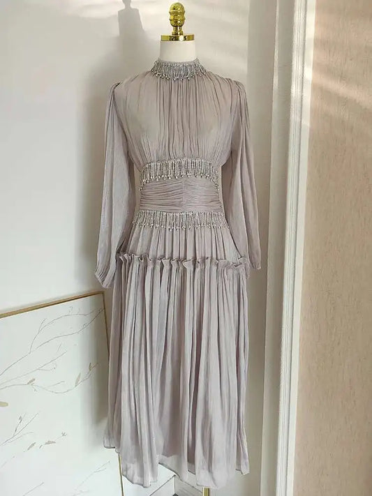 Beaded Midi High Waisted Dress
