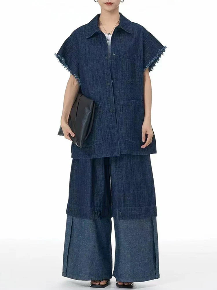Women's Oversized Boxy Cotton Denim Shirt