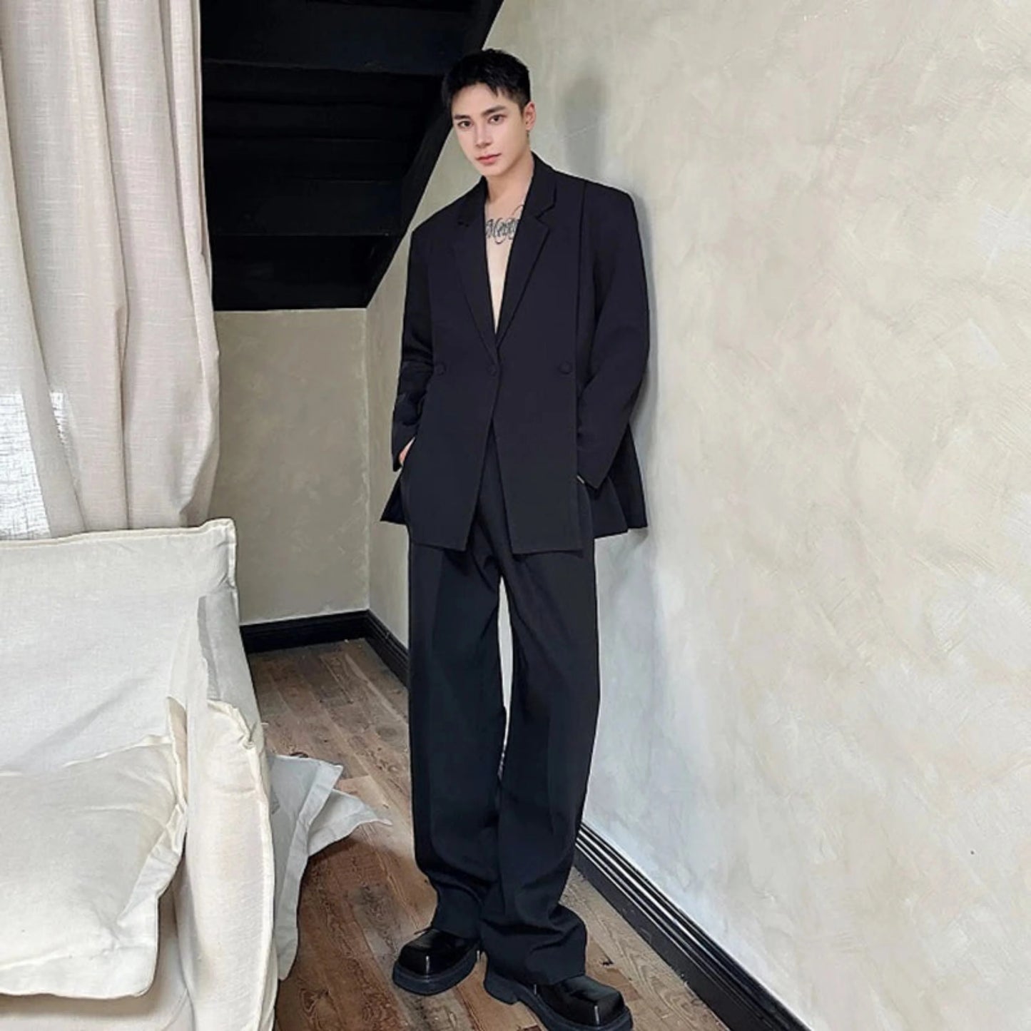 Men's Baggy Formal Suit Ensemble