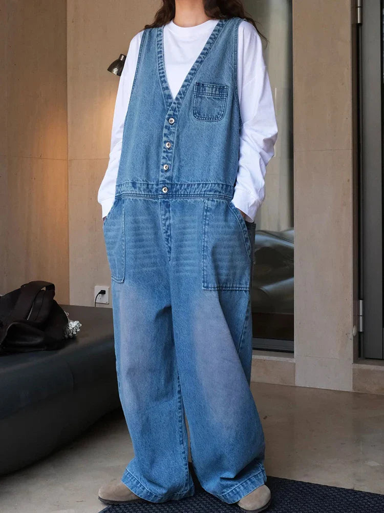 Japanese Denim Relaxed Fit Jumpsuit