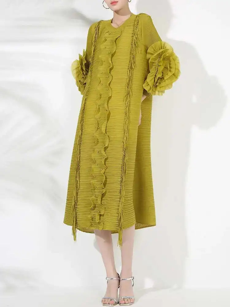 Textured Modern Pleated Dress