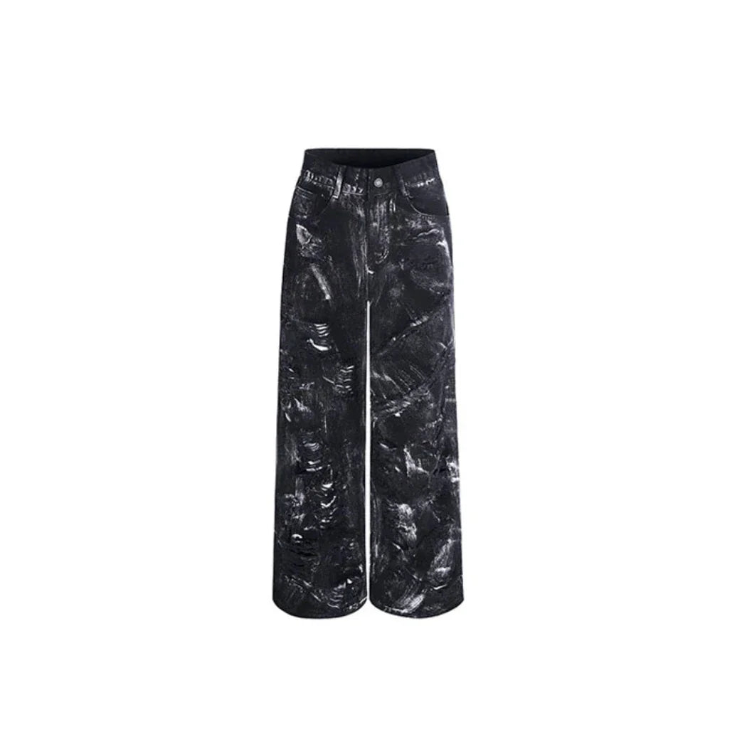 Men's Tie-Dye Ripped Denim Jacket & Jeans 2-Piece Set