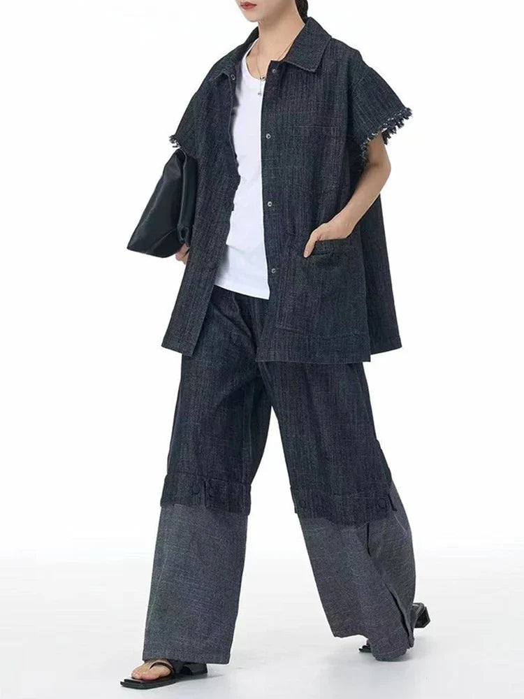 Women's Oversized Boxy Cotton Denim Shirt