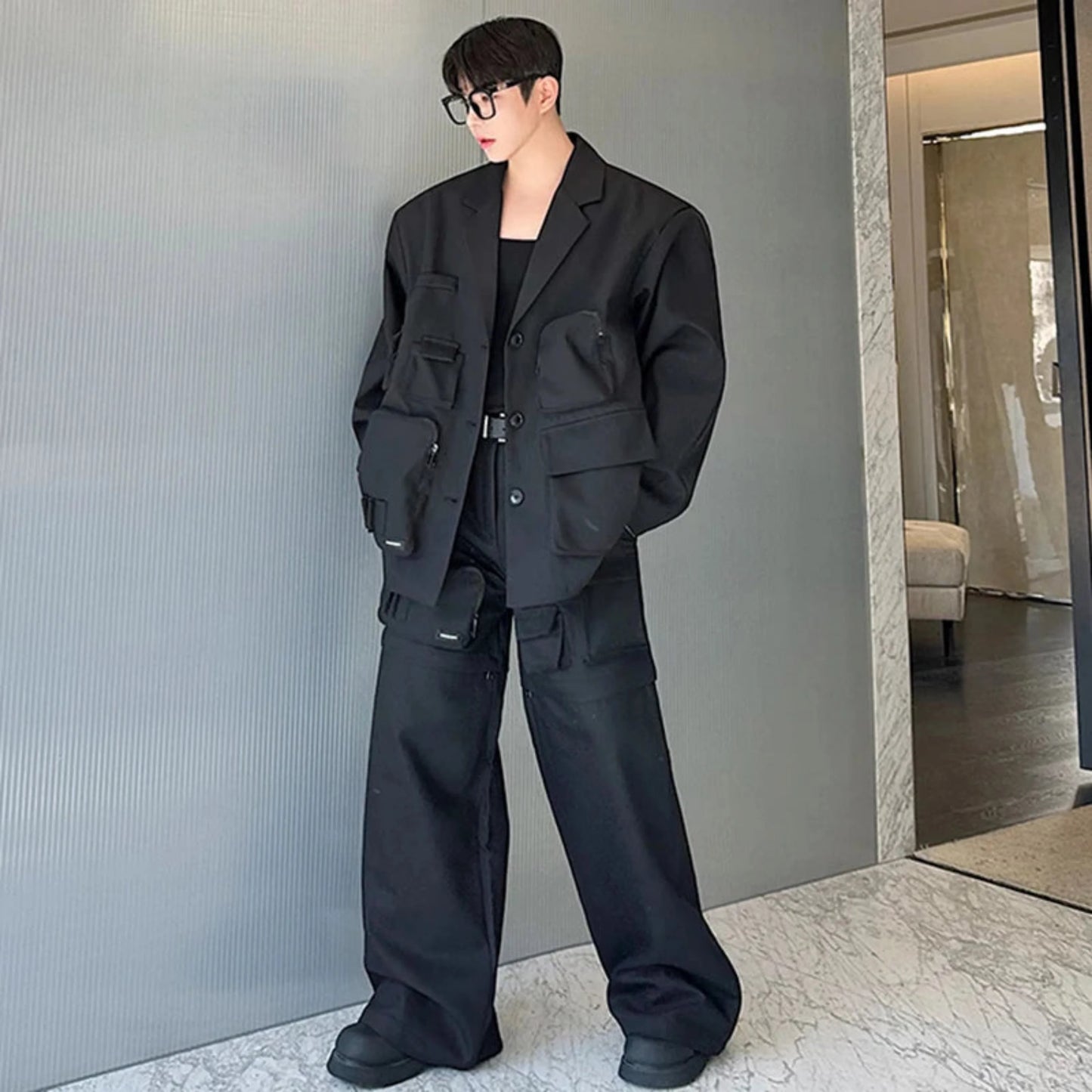 Men's Oversized Utility Jacket & Convertible Pants/Shorts