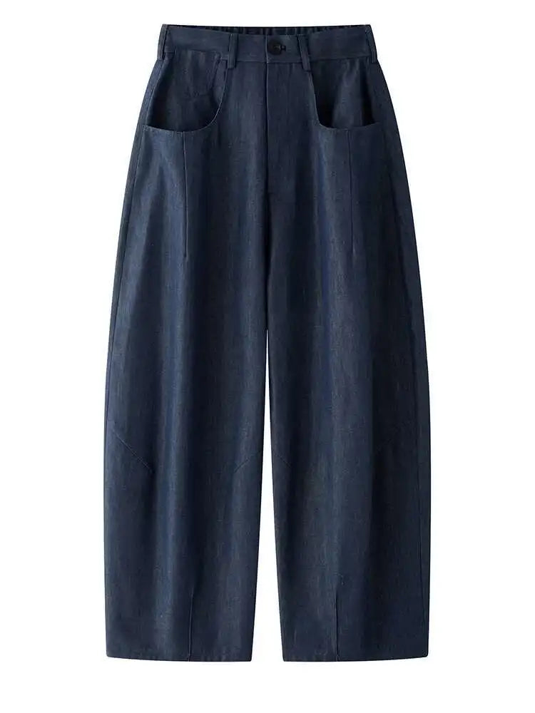 Luxe Elastic Waistband Denim Pants