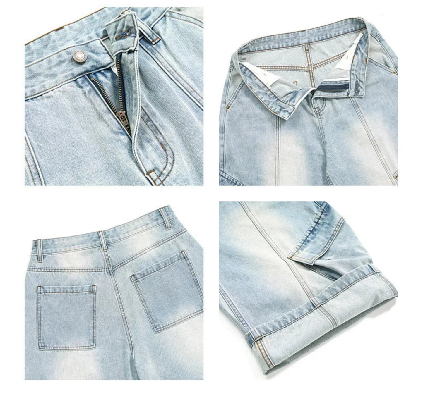 Men's Denim Bermuda Cargo Shorts